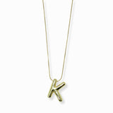 103205, 3D BUBBLE LETTER INITIAL PENDANT NECKLACE