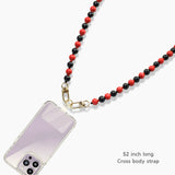 103207, WOODEN BEADED CROSS BODY PHONE LANYARD