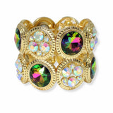 103210, ROUND RHINESTONE STRETCH BRACELET