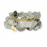103211, SEMI PRECIOUS STONE MULTI LAYERED STRETCH BRACELET
