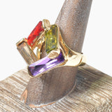 103222, BAGUETTE RHINESTONE STRETCH RING