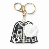 103223, ELEGANT FLOWER ACCENT SHIRT TOP KEYCHAIN