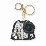 103223, ELEGANT FLOWER ACCENT SHIRT TOP KEYCHAIN