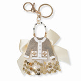 103224, ELEGANT RIBBON BOW ACCENT SHIRT TOP KEYCHAIN