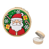 103232, SANTA CLAUS CHRISTMAS PRINT FAUX LEATHER JEWELRY BOX