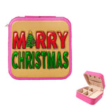 103232, "MERRY CHRISTMAS" PRINT FAUX LEATHER JEWELRY BOX