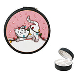 103232, CHRISTMAS CAT PRINT FAUX LEATHER JEWELRY BOX