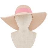 103235, BOW RIBBON STRAW WIDE BRIM HAT