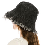 103236, FRAYED DENIM BUCKET HAT