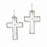 103239, HAMMERED CROSS METAL DANGLE EARRING