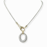 103247, 14K GOLD PLATED, OVAL CUBIC ZIRCONIA DESIGNER INSPIRED NECKLACE