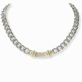 103248, PAVE CUBIC ZIRCONIA CHAIN DESIGNER INSPIRED NECKLACE