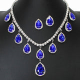 103260, TEARDROP CHARM ACCENT CRYSTAL RHINESTONE NECKLACE SET
