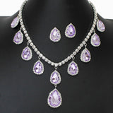 103260, TEARDROP CHARM ACCENT CRYSTAL RHINESTONE NECKLACE SET