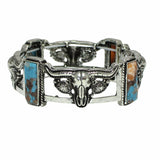 103263, WESTERN STEER HEAD STRETCH BRACELET