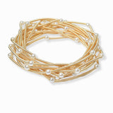 103267, PEARL ACCENT MULTI LAYERED SPRING STRETCH BRACELET