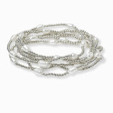 103268, FRESHWATER PEARL ACCENT MULTI LAYERED BEADED STRETCH BRACELET