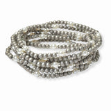 103269, PEARL & NAVAJO MULTI LAYERED BEADED STRETCH BRACELET