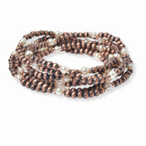 103269, PEARL & NAVAJO MULTI LAYERED BEADED STRETCH BRACELET