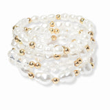 103270, FRESHWATER PEARL MULTI LAYERED STRETCH BRACELET