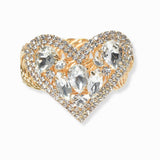 103272, HEART RHINESTONE STRETCH CUFF BRACELET