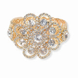 103273, FLORAL RHINESTONE STRETCH CUFF BRACELET