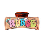 103275, "NURSE" LEATHER RECTANGULAR GRANDER HAIR CLAW