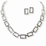 103286, HAMMERED RECTANGULAR METAL NECKLACE