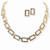 103286, HAMMERED RECTANGULAR METAL NECKLACE