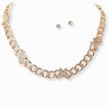 103287, BUTTERFLY PAVE CRYSTAL RHINESTONE CHAIN NECKLACE
