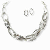 103288, OVAL MULTI LAYERED METAL NECKLACE