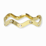 103299, RHINESTONE ACCENT WAVY STAINLESS STEEL OPEN BANGLE BRACELET