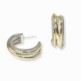 103310, 14K GOLD PLATED, DESIGNER INSPIRED HOOP EARRING