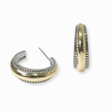 103312, 14K GOLD PLATED, DESIGNER INSPIRED HOOP EARRING