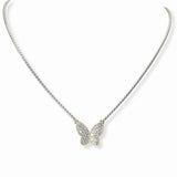103321, 14K GOLD PLATED, BUTTERFLY PAVE CUBIC ZIRCONIA NECKLACE