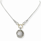 103330, 14K GOLD PLATED, PAVE CUBIC ZIRCONIA DESIGNER INSPIRED PENDANT NECKLACE