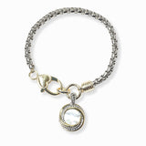 103332, 14K GOLD PLATED, MOTHER OF PEARL DESIGNER INSPIRED CHARM BRACELET
