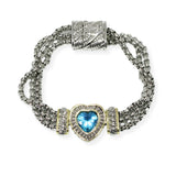 103339, HEART CUBIC ZIRCONIA DESIGNER INSPIRED MAGNETIC BRACELET