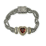 103339, HEART CUBIC ZIRCONIA DESIGNER INSPIRED MAGNETIC BRACELET