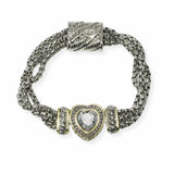 103339, HEART CUBIC ZIRCONIA DESIGNER INSPIRED MAGNETIC BRACELET