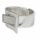 103349, BELT BUCKLE CRYSTAL RHINESTONE OPEN BANGLE BRACELET