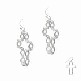 103353, CROSS 3D METAL DANGLE EARRING