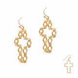 103353, CROSS 3D METAL DANGLE EARRING