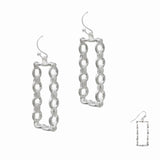 103355, RECTANGLE 3D METAL DANGLE EARRING