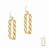 103355, RECTANGLE 3D METAL DANGLE EARRING