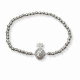103371, PINEAPPLE STAINLESS STEEL BALL BEADED STRETCH BRACELET