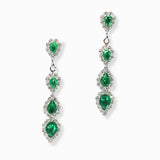 103405, TEARDROP CUBIC ZIRCONIA CRYSTAL RHINESTONE DANGLE EARRING
