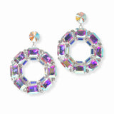 103406, GEOMETRIC RHINESTONE DANGLE EARRING