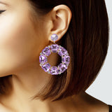 103406, GEOMETRIC RHINESTONE DANGLE EARRING