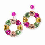 103406, GEOMETRIC RHINESTONE DANGLE EARRING